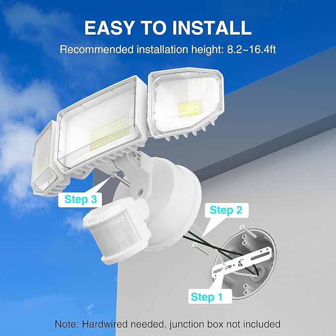 Abovizo 85W LED Security Lights Motion Sensor Light Outdoor, 8500LM Dusk to Dawn - Image 8
