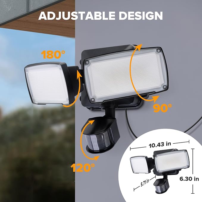 LUTEC 2 Pack 21W Plug in Motion Sensor Light Outdoor, Flood Lights Outdoor - Image 6