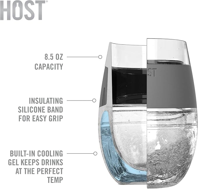 HOST Cooling Cup Set of 4 Plastic Double Wall Insulated Freezable Drink - Image 4