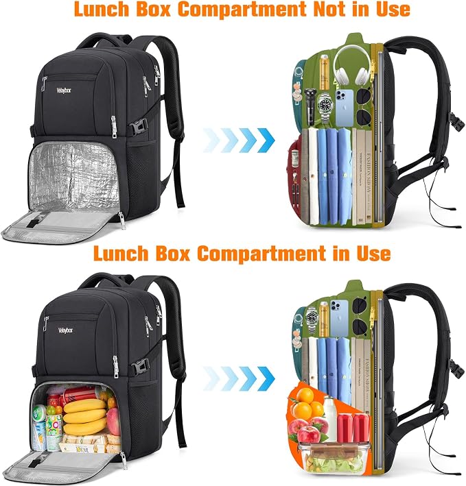 Insulated Lunch Backpack Fit 17" Laptop, Work Backpack - Image 5
