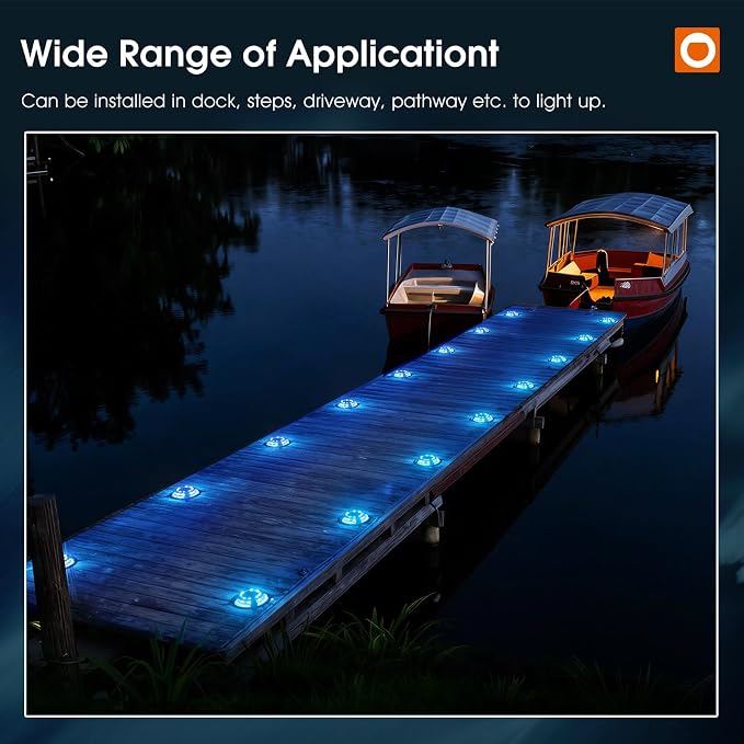 addlon Solar Dock Lights Outdoor 1 Pack, 2 Color Modes LED Deck Marine - Image 7