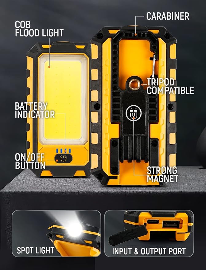 innofox LED Rechargeable Magnetic Work Light 1500Lumens, Hanging Hook 4 - Image 4