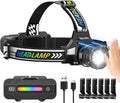 TDT Rechargeable Headlamp with White/Green/UV/Black Light LED Head Lamp by TDT