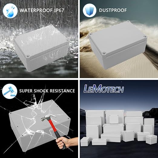 LeMotech Junction Box IP67 Waterproof Dustproof ABS Plastic Project Box - Image 8
