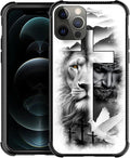 for iPhone 11 Pro Max Case, Lion Cross Jesus Christ Dove Pattern Graphic Design by FKBRCL4U