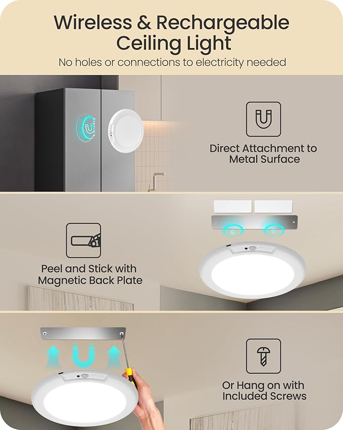 Rechargeable Motion Sensor Ceiling Light - Image 2