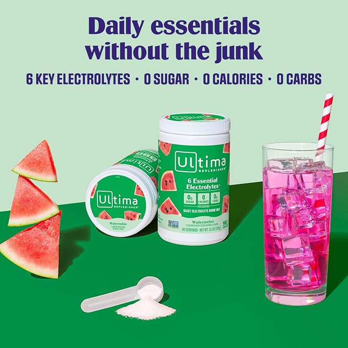 Ultima Replenisher Daily Electrolyte Powder Drink Mix – Sugar Free – Watermelon - Image 2