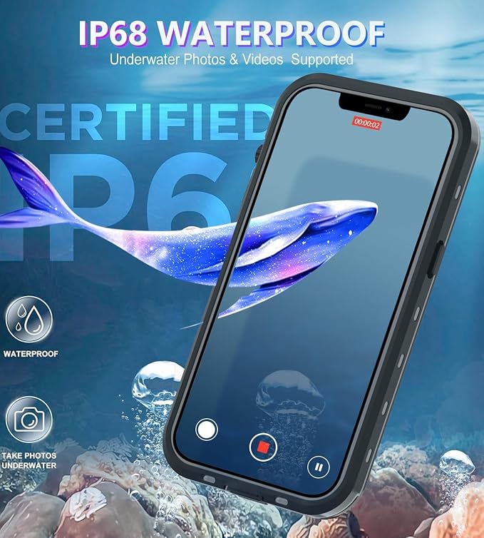 Design for iPhone 13 Pro Case Waterproof 6.1‘’, Full Body Underwater Dustproof - Image 5
