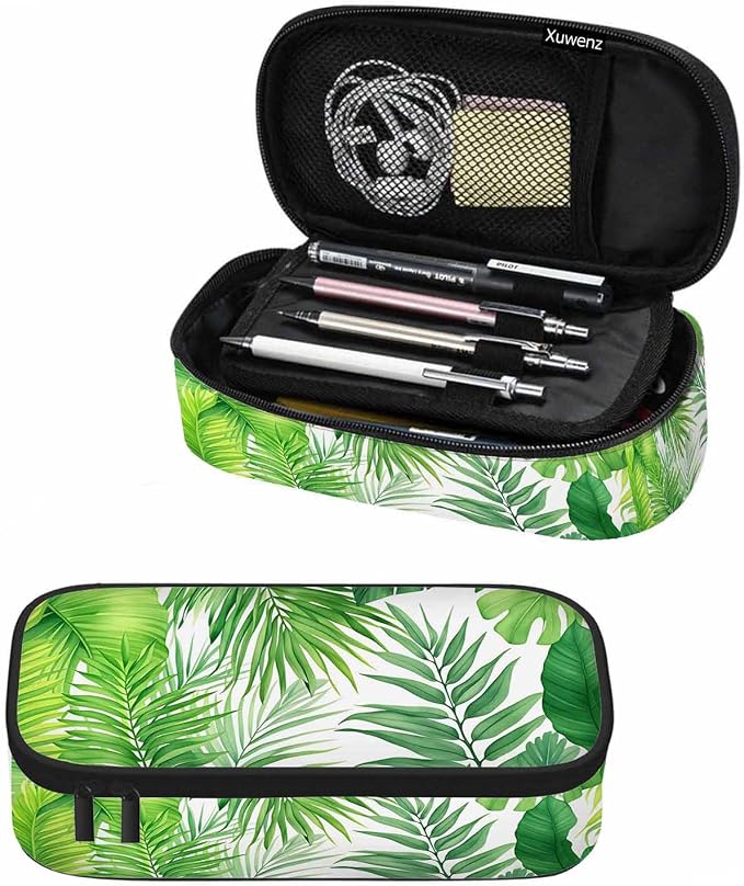 Palm Leaves Pencil Case Green Tropical Plant Pencil Bag Pen Markers Pouch by Unknown