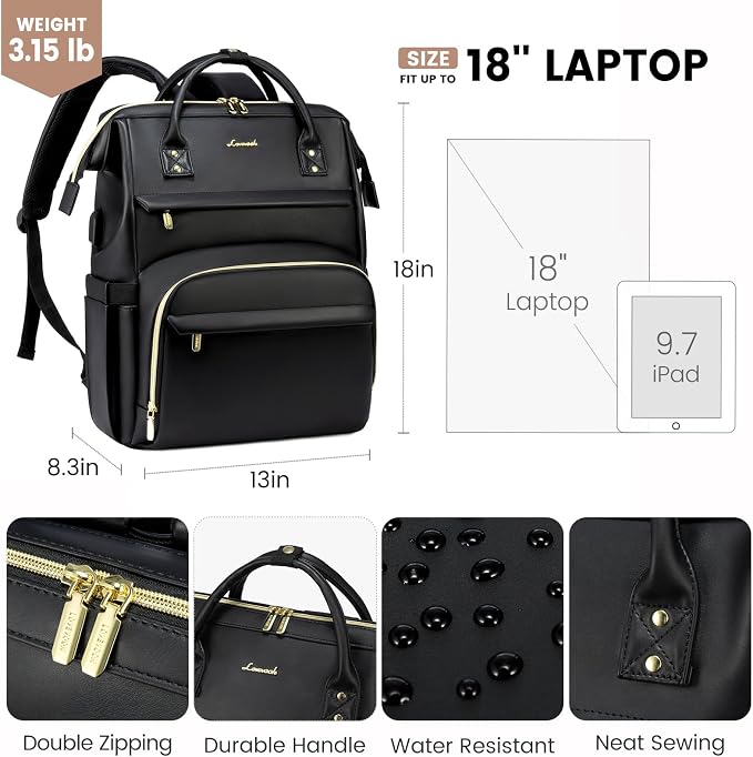 LOVEVOOK Leather Laptop Backpack - Image 4