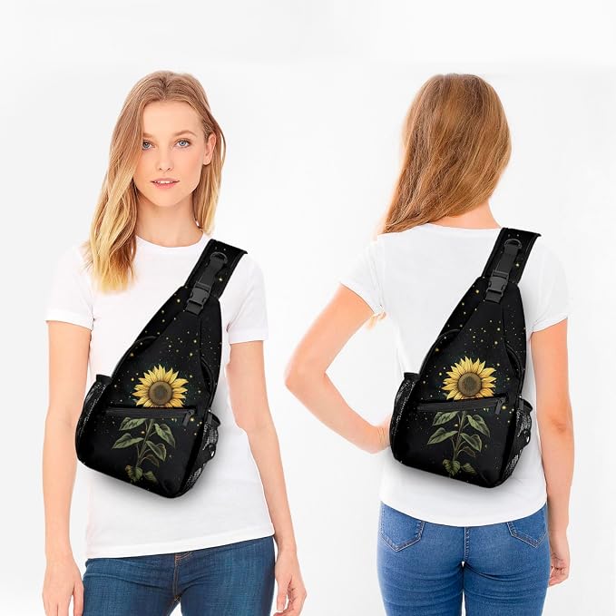 FyLybois Sunflower Sling Bag for Women Lightweight Crossbody Backpack Casual - Image 3