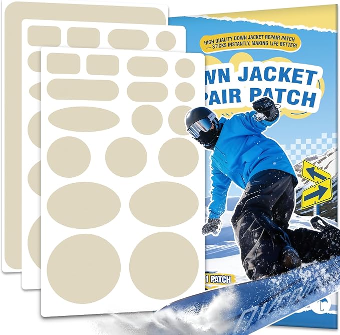 35Pcs Down Jacket Repair Patch Kit Pre-Cut Nylon Patches by OAZ