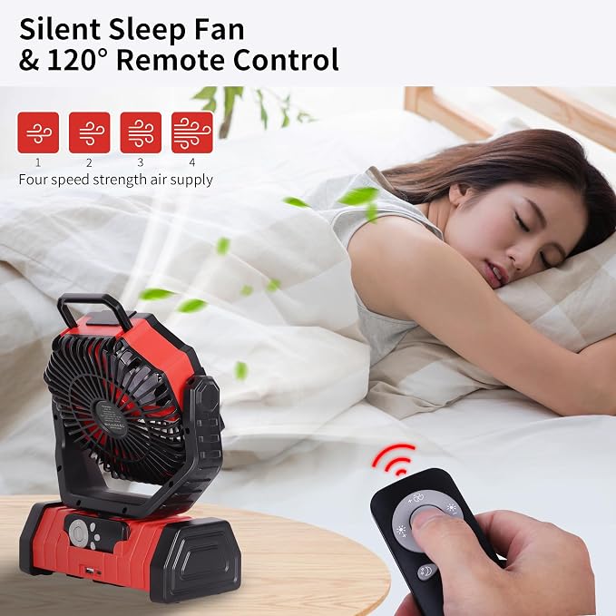 Battery Powered Fan Portable, 20000mAh Rechargeable Camping Fan - Image 5