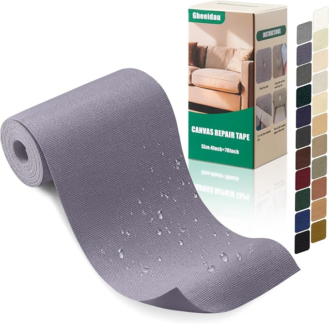 Gheeidau Canvas Repair Tape 4×70 Inch Waterproof Self-Adhesive Fabric Repair by Givethingsanewlife