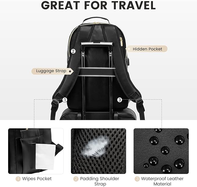 LOVEVOOK Laptop Backpack Purse for Women, Large Capacity Travel Computer Work - Image 4