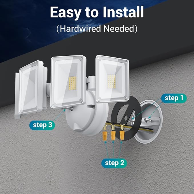 USTELLAR 100W 10000lm Floods Light Outdoor, Switch Controlled LED Security - Image 7