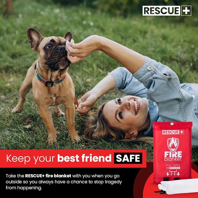 Rescue+ Emergency Fire Blankets – 2 Pack, 40” x 40” Fiberglass Flame Retardant - Image 9