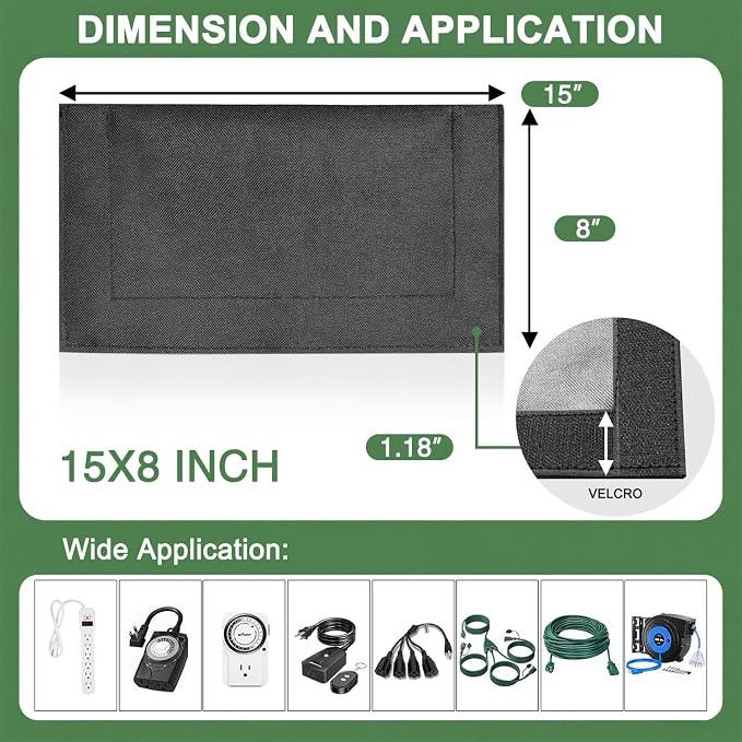 Outdoor Electrical Box Waterproof Covers, 3-Side Velcro Closed, Weatherproof - Image 3