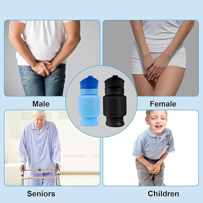 Pee Bottles for Men, Portable Urinal for Men, Collapsible Urine Bottle 750ML - Image 4