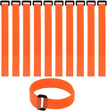10 Pack Reusable Fastening Cable Ties and Cable Straps Orange Color, Adjustable by Unknown