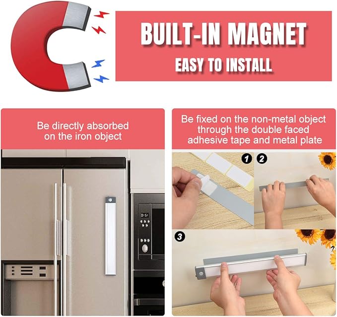 30-LED Motion Sensor Cabinet Light, Magnetic Motion Activated Under Counter - Image 4