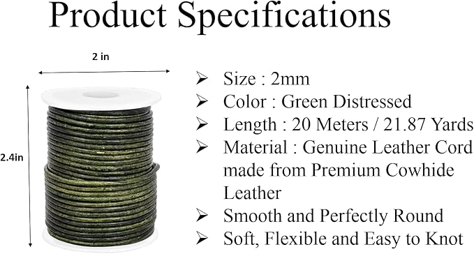 GENIQUE Real/Genuine Round Leather String Cord - Image 3