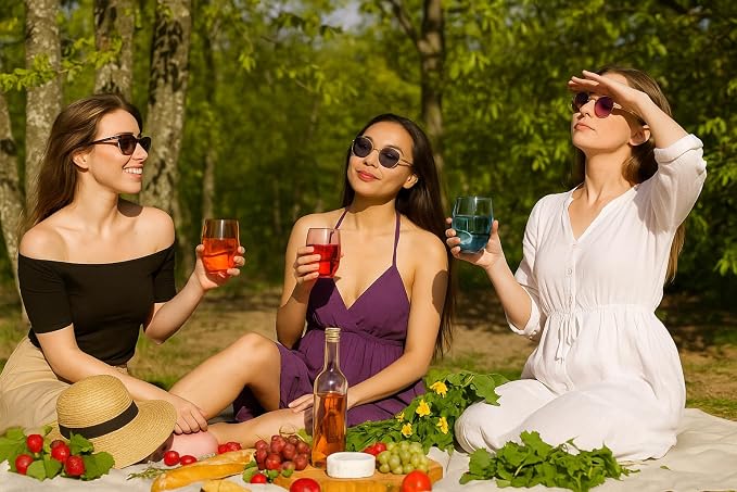 Tritan BPA-Free Plastic Shatterproof Stemless Wine Glasses, - Image 2