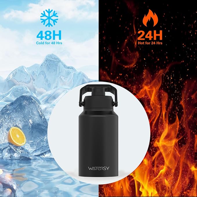 WATERSY 2/3 Gallon Water Bottle Insulated, BPA Free&Leak Proof, 87oz Stainless - Image 2