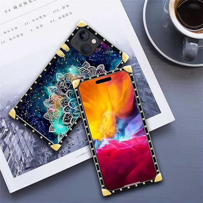 Compatible with iPhone 15 Case, Starry Sky Colourful Mandala Luxury Golden - Image 6