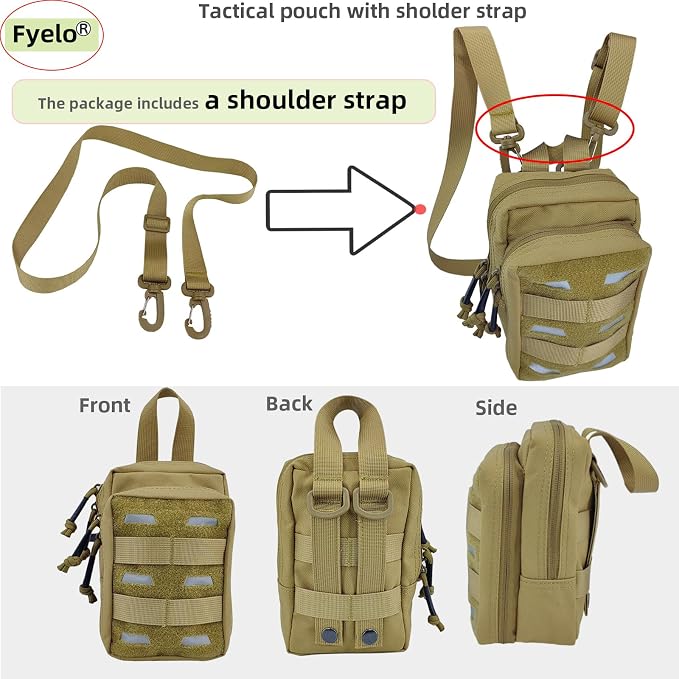 Tactical Pouch Water-Resistant Molle Multi Functional EDC Tool Compact Bag - Image 2