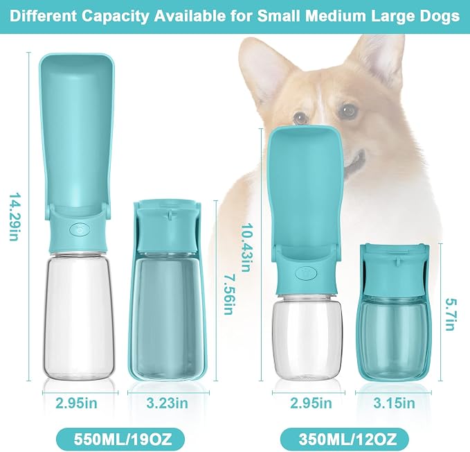 Portable Dog Water Bottle, Foldable Dog Water Bottle Leak Proof Dispenser - Image 3