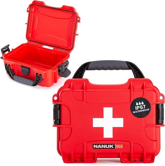 NANUK 903 Waterproof First Aid Box Empty – Durable, Medical First Aid Organizer by NANUK