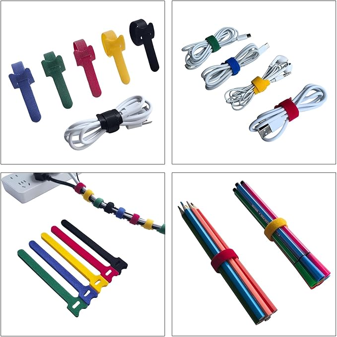 160PCS 6inches Cable Ties Reusable Multi-Colour Cord Straps Multi-Purpose Wire - Image 3