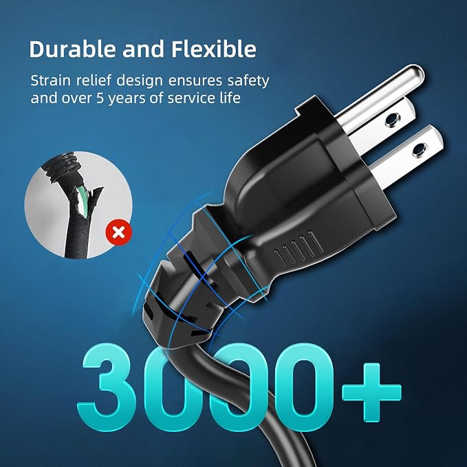 10 FT Outdoor Extension Cord Waterproof, 3-Prong Power Cord, 16 AWG SJTW - Image 2