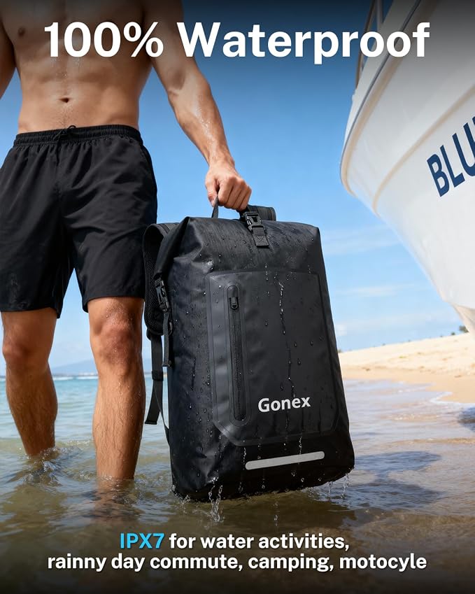 Gonex Ultralight Waterproof TPU Backpack, 55L Roll Top Dry Bag - Image 2
