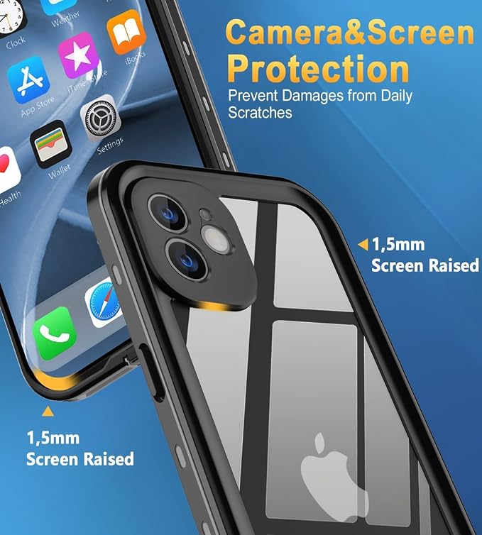Design for iPhone 12 Case Waterproof, Full Body Underwater Dustproof Shockproof - Image 3