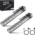 WORKPRO Rechargeable Pen Light, Mini Flashlight, 2 Pack Ultra-Compact EDC by WORKPRO