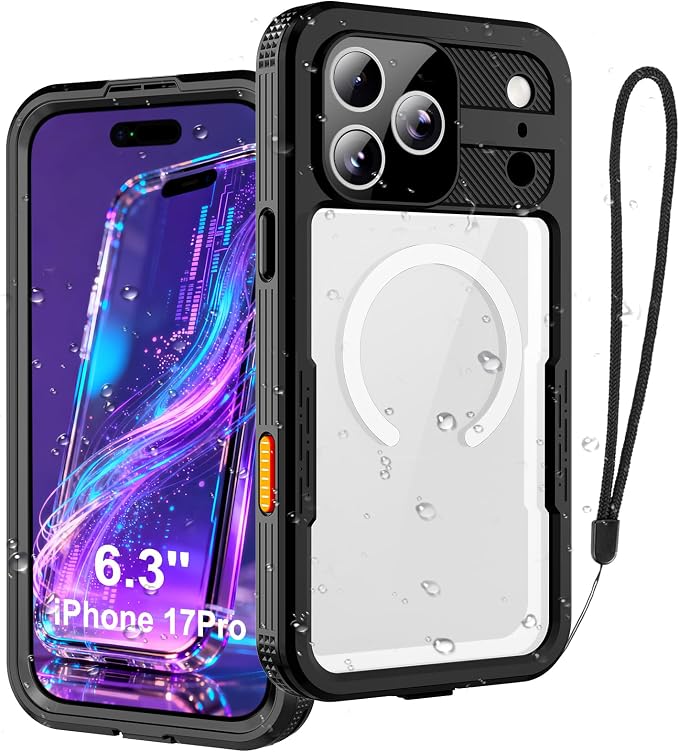 Phone Case for iPhone 17 Pro, IP68 Submersible Military Grade Waterproof by FXXXLTF