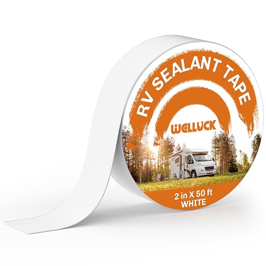 WELLUCK RV Roof Tape Sealant Roofing Tape, 2 Inch X 50 Foot Natural White RV by WELLUCK