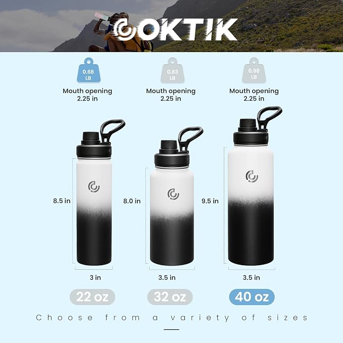 Sports Water Bottle 40oz, Insulated Water Bottle - Image 2