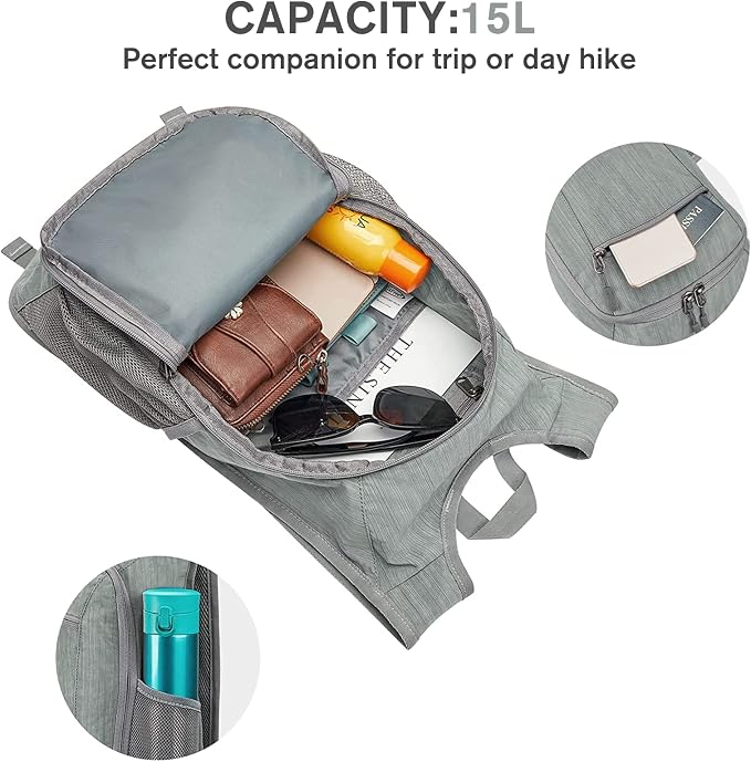G4Free 10L/15L Hiking Backpack Lightweight Packable Hiking Daypack Small Travel - Image 4