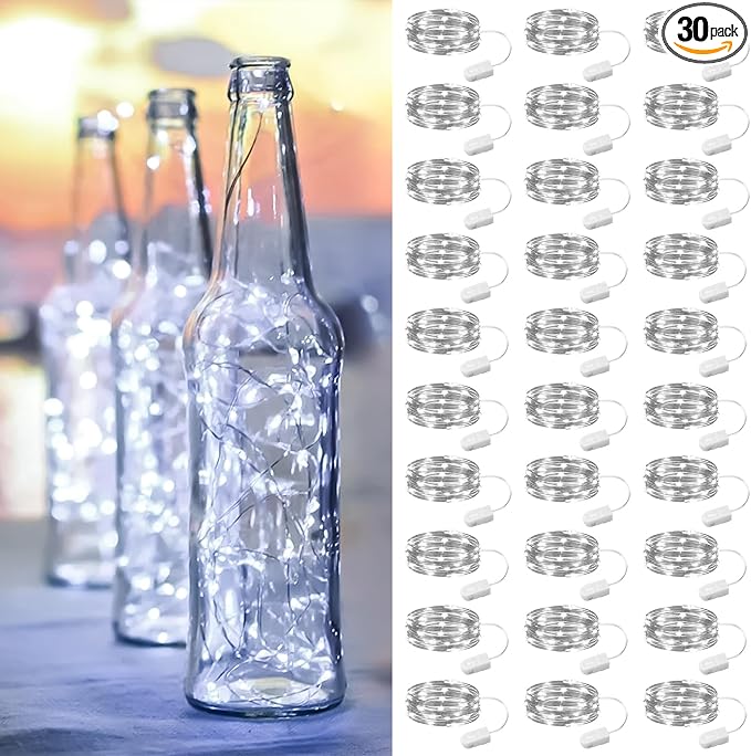 ZSJWL 30 Pack White Fairy Lights Battery Operated, 7Ft 20LED Mini String Light by ZSJWL