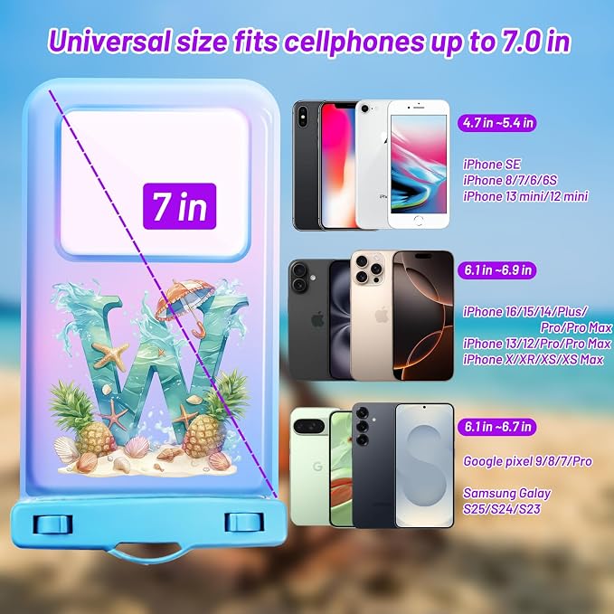 Personalized Initial Waterproof Phone Pouch Case - Image 2