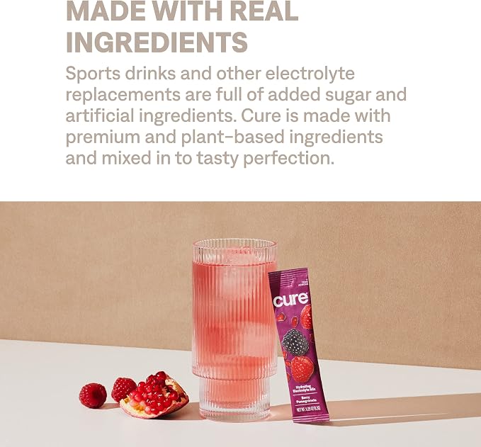 Cure Hydration | Plant-Based Electrolyte Drink Mix | No Added Sugar | FSA-HSA | - Image 7