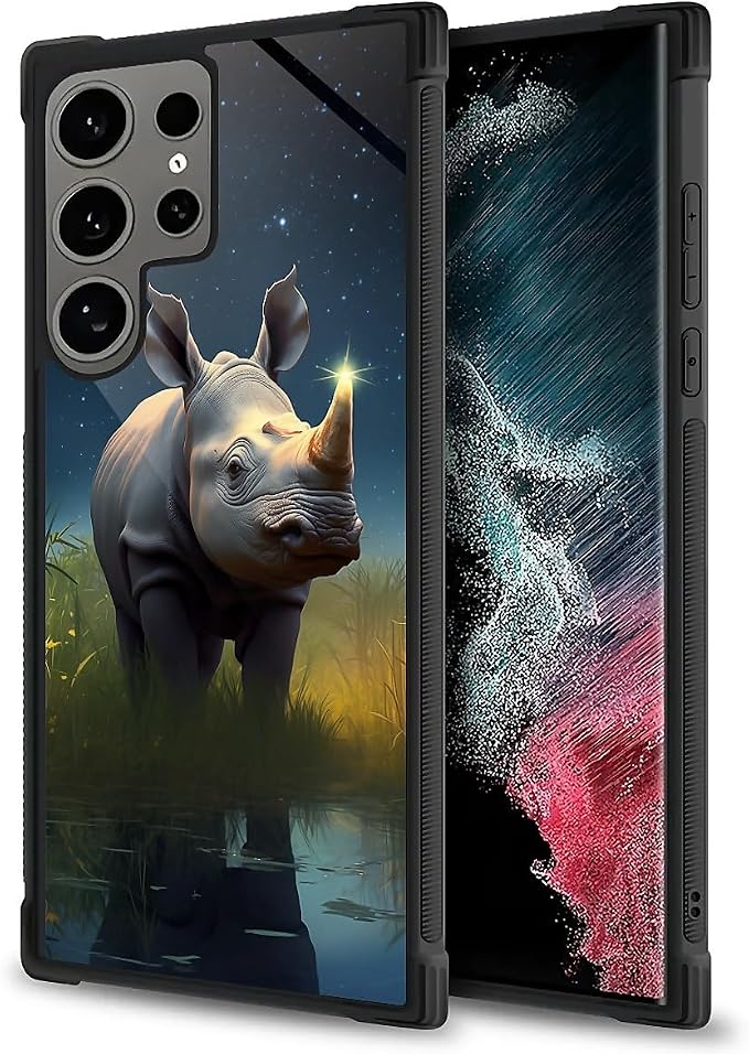 for Samsung Galaxy S24 Ultra Case, Rhino Water Marshes Pattern Graphic Design - Image 2