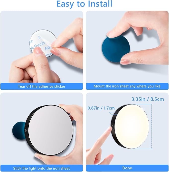 Ferswe Dimmable Touch Light, 3000K Rechargeable Touch Lights Stick on, Closet - Image 5