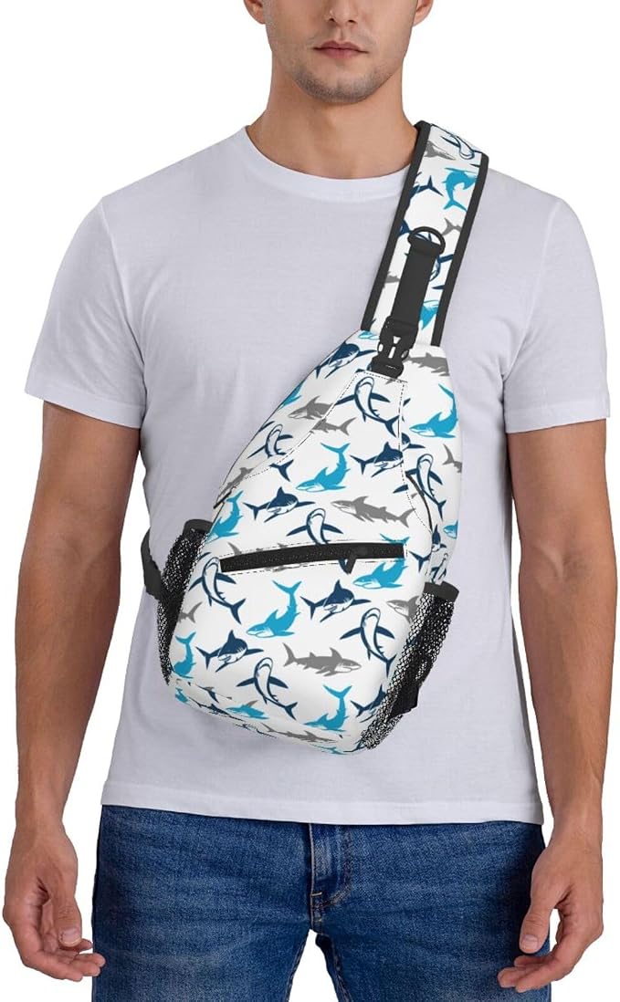 Shark Print Crossbody Sling Bags - Image 6