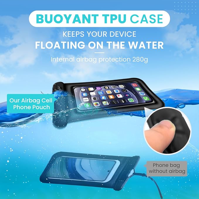 2 Pack Waterproof Floating Phone Pouch IPX8 Floatable Waterproof Phone Case - Image 3