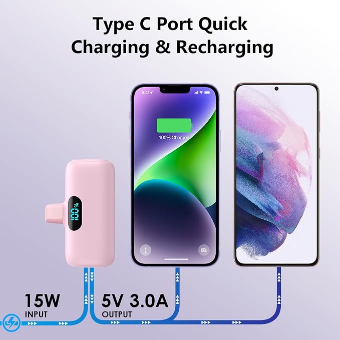 Mini Portable Charger for iPhone, Upgraded 5000mAh PD Fast Charging Battery Pack - Image 6