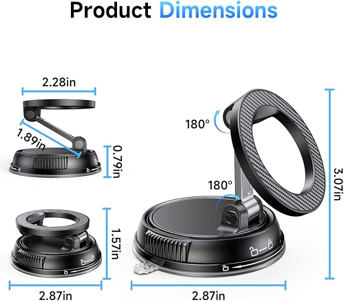 ANDERY Car Phone Holder for Magsafe 360° Adjustable Car Phone Mount, Phone - Image 8